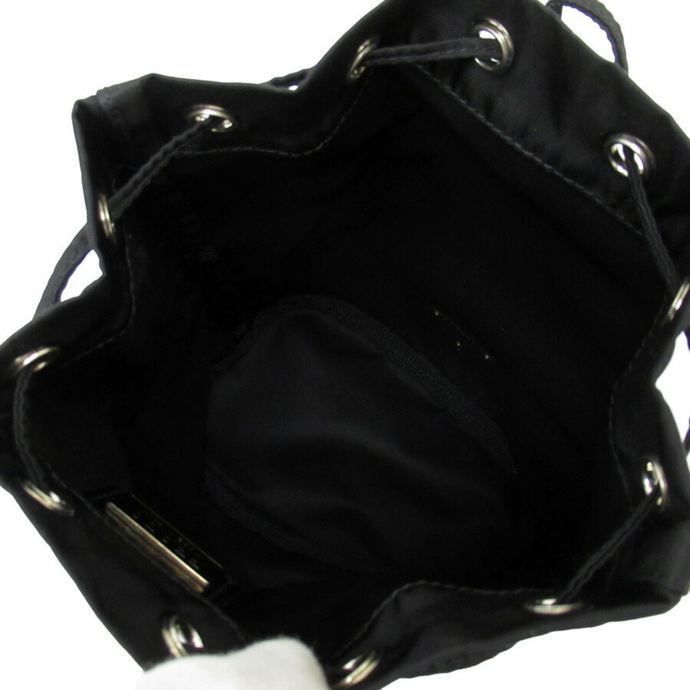 Prada Drawstring Pouch Triangle Nylon Leather Bla… - image 5